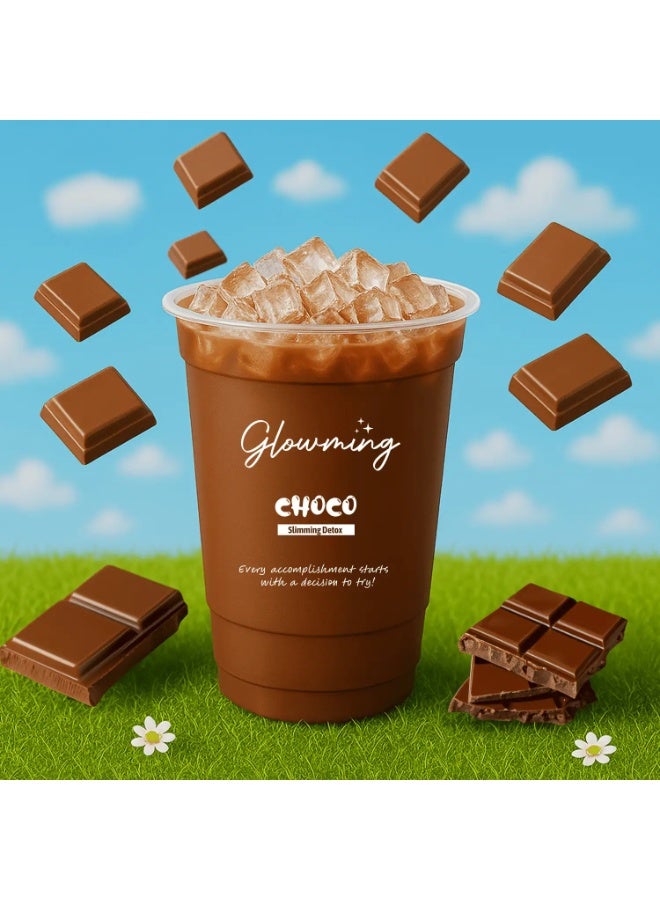 Glowming Choco Antioxidant Chocolate Drink Mix 200g with Glutathione Collagen L-Carnitine Stevia 10 Sachets Hot or Cold Beverage - Image 3